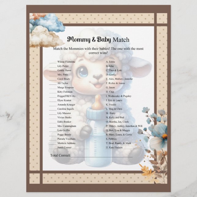 My Little Lamb_ Mama en Baby Match Briefhoofd (Voorkant)