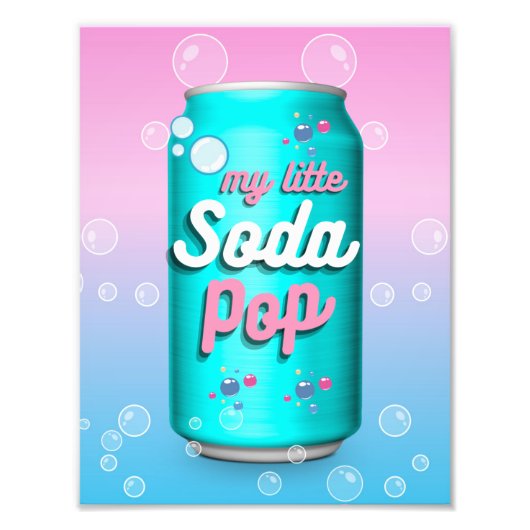 My little Soda Pop Can Bubbles  Foto Afdruk (Voorkant)