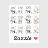 My little tiny bunny with cup and flower sticker (Vel)