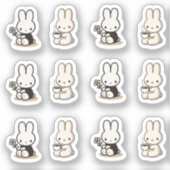 My little tiny bunny with cup and flower sticker (Voorkant)