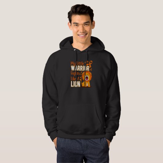 My Little Warrior Fights Like A Lion Leukemia Awar Hoodie (Voorkant volledig)