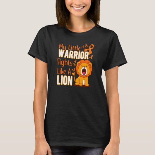 My Little Warrior Fights Like A Lion Leukemia Awar T-shirt (Voorkant)