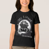 "My Lizard Ate My Homework" Funny Black Tri-Blend Shirt (Voorkant)