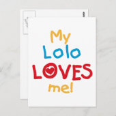 My Lolo Loves Me T-shirts en geschenken Briefkaart (Voorkant / Achterkant)