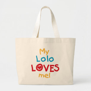 My Lolo Loves Me T-shirts en geschenken Grote Tote Bag