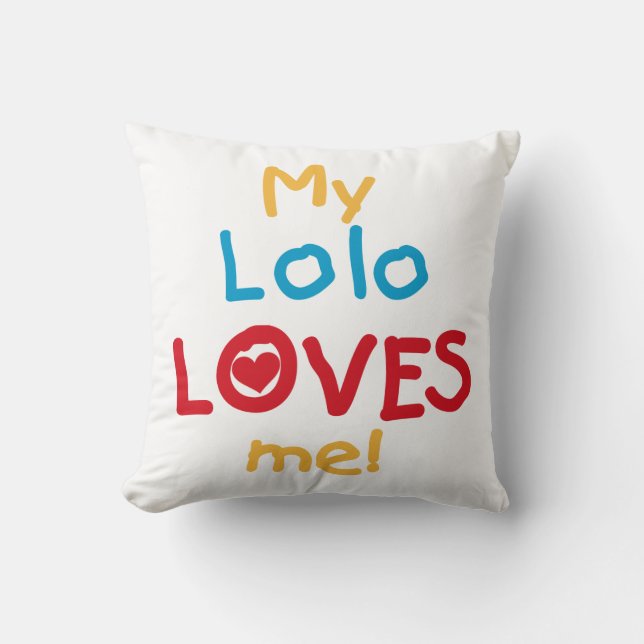 My Lolo Loves Me T-shirts en geschenken Kussen (Voorkant)
