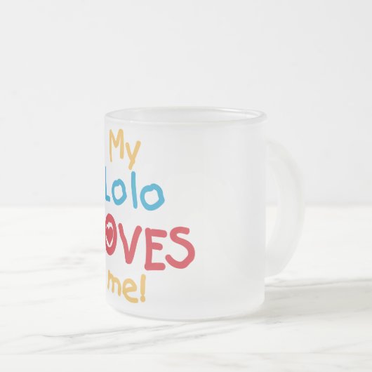 My Lolo Loves Me T-shirts en geschenken Matglas Koffiemok (Voorkant rechts)