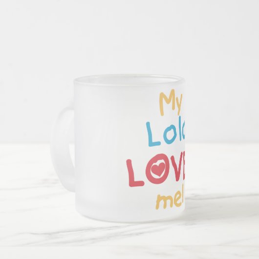 My Lolo Loves Me T-shirts en geschenken Matglas Koffiemok (Voorkant links)