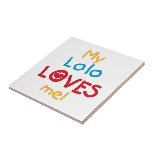 My Lolo Loves Me T-shirts en geschenken Tegeltje (Zijkant)