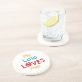 My Lolo Loves Me T-shirts en geschenken Zandsteen Onderzetter (Zijkant)