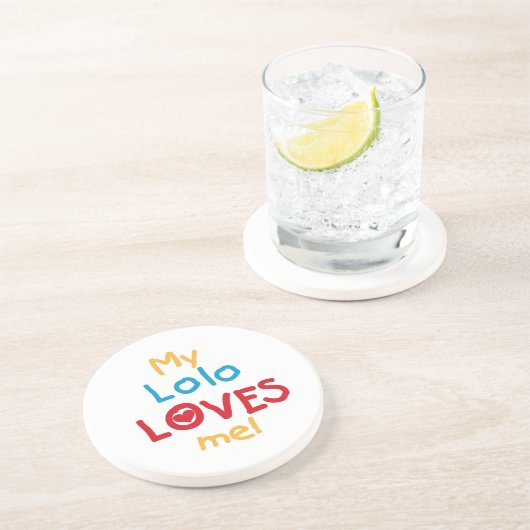 My Lolo Loves Me T-shirts en geschenken Zandsteen Onderzetter (Zijkant)