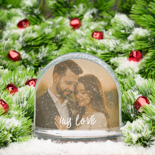 My love couple photo custom  sneeuwbol (Kerstmis)