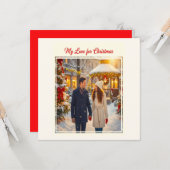 MY LOVE FOR CHRISTMAS MAN AND WOMAN SCENE TOGETHER KAART (Voorkant / Achterkant in situ)