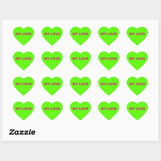 My Love Green Heart Sticker (Vel)