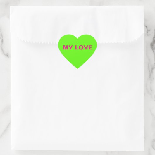 My Love Green Heart Sticker (Tas)