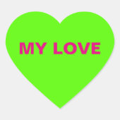 My Love Green Heart Sticker (Voorkant)