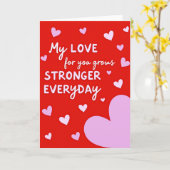 My Love Groeit Sterker Hartjes Kaart (Gele Bloem)