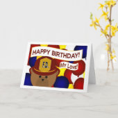 My Love - Happy Birthday Brandweerman Held! Kaart (Gele Bloem)