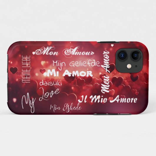 "My Love" in verschillende talen Case-Mate iPhone Case (Achterkant (horizontaal))