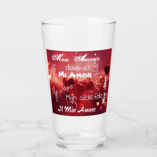 "My Love" in verschillende talen Glas (Voorkant)