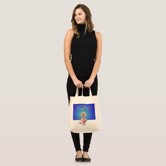 "My Love Language" Grocery Canvas tas (Voorkant (model))