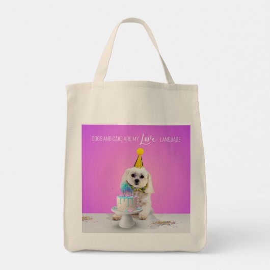 "My Love Language" Grocery Canvas tas (Achterkant)