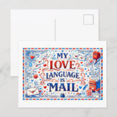 "My Love Language Is Mail" Briefkaart (Voorkant / Achterkant)