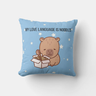 My Love Language Is Noodles | Kawaii Capybara Deco Kussen
