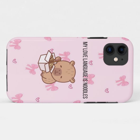 My Love Language Is Noodles | Kawaii Capybara iPho Case-Mate iPhone Case (Achterkant (horizontaal))