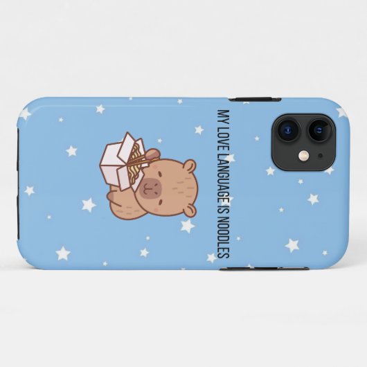 My Love Language Is Noodles | Kawaii Capybara iPho Case-Mate iPhone Case (Achterkant (horizontaal))