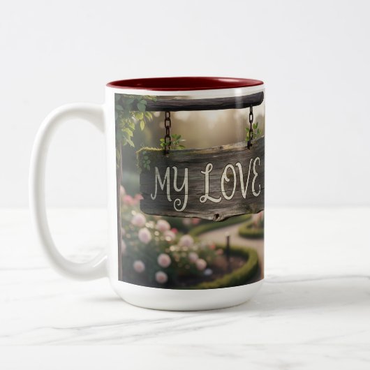 My Love Mug | Romantic Coffee Mug Gift for Couples Tweekleurige Koffiemok (Links)