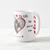 My Love My Life Romantic Heart Photo Koffiemok (Voorkant rechts)