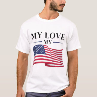 My Love My USA Flag T-shirt – vet en levendig
