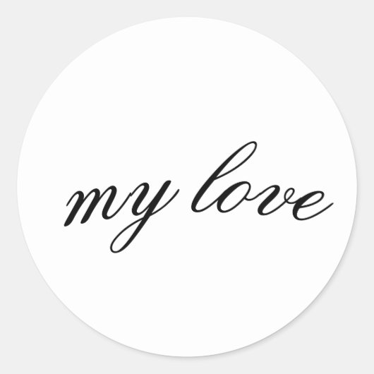 My Love Script Sticker - Elegant Calligraphy Desig (Voorkant)