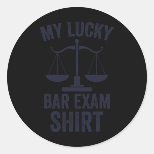 My Lucky Bar Exam Funny Law School Graduation New Ronde Sticker (Voorkant)