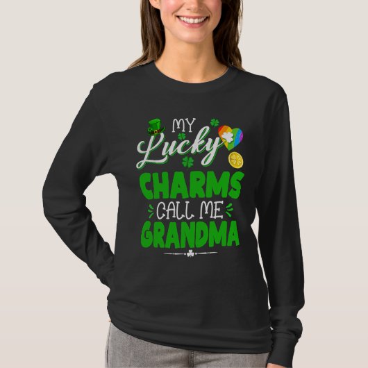 My Lucky Charms Call Me Grandma  St Patricks Day F T-shirt (Voorkant)