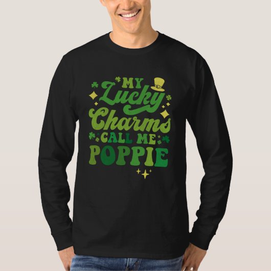 My Lucky Charms Call Me Poppie St Patrick's Day Gr T-shirt (Voorkant)