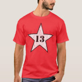 My Lucky Number Star - Nummer 13 - v2(vint. wit) T-shirt (Voorkant)
