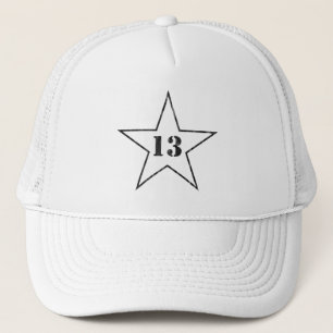 My Lucky Number Star - Nummer 13 - v2(vint. wit) Trucker Pet