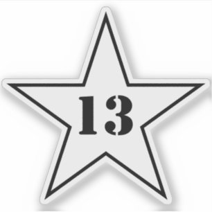 My Lucky Number Star - Nummer 13 - v2 (wit) Sticker