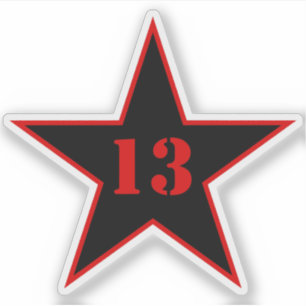 My Lucky Number Star - Nummer 13 - v2 (zwart) Sticker