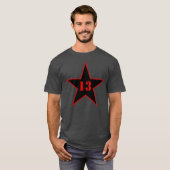 My Lucky Number Star - Nummer 13 - v2 (zwart) T-shirt (Voorkant volledig)