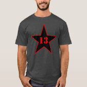 My Lucky Number Star - Nummer 13 - v2 (zwart) T-shirt (Voorkant)
