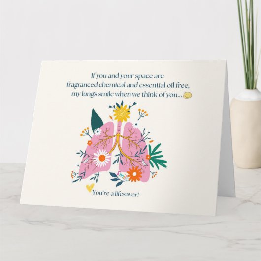 My Lungs Smile When We Think of You Bedankkaart (Voorkant)