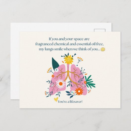 My Lungs Smile When We Think of You Briefkaart (Voorkant / Achterkant)