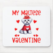 My Maltese Is My Valentine Hearts Costume Single O Muismat (Voorkant)