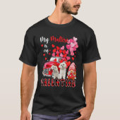 My Maltese Is My Valentine Two Dogs With Gnome Pic T-shirt (Voorkant)