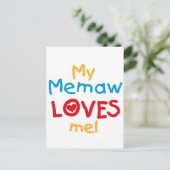 My Memaw Loves Me T-shirts en geschenken Briefkaart (Staand voorkant)