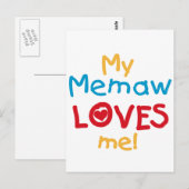 My Memaw Loves Me T-shirts en geschenken Briefkaart (Voorkant / Achterkant)