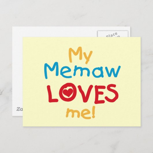 My Memaw Loves Me T-shirts en geschenken Briefkaart (Voorkant / Achterkant)